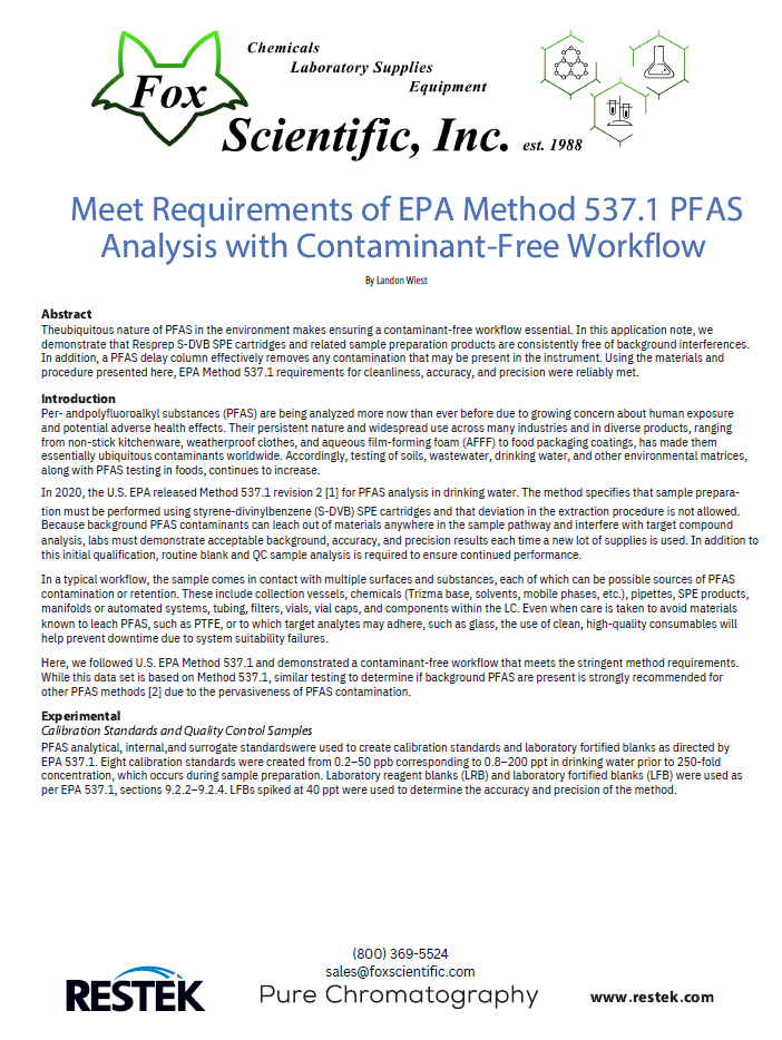 Restek EPA 537.1 PFAS